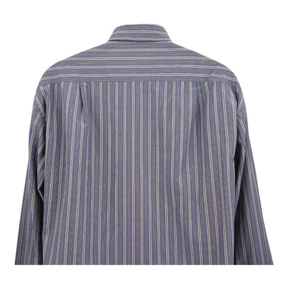 Brioni for Neiman Marcus Button Down Shirt Long Sleeve XL Blue Striped Cotton - Picture 7 of 14